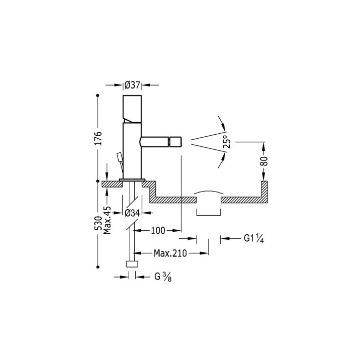 Bateria bidetowa Tres - Max, chrom- sanitbuy.pl