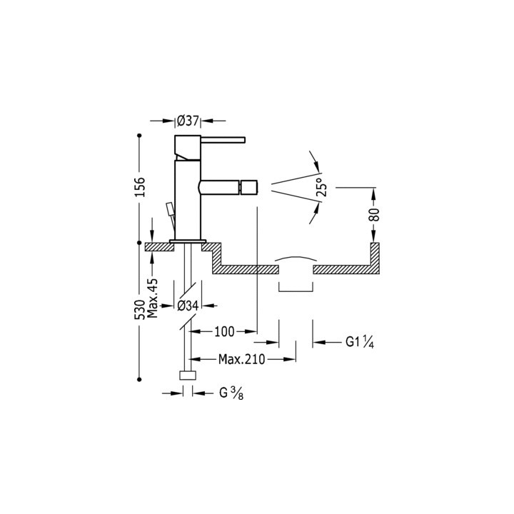 Bateria bidetowa Tres - Max, chrom- sanitbuy.pl