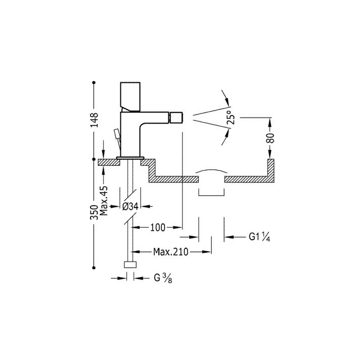 Bateria bidetowa Tres - Max, chrom- sanitbuy.pl