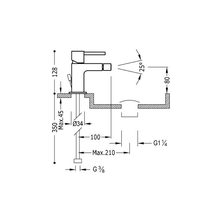 Bateria bidetowa Tres - Max, chrom- sanitbuy.pl