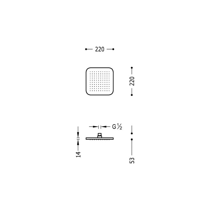 Deszczownica kwadratowa 22x22 cm Tres Loft, chrom- sanitbuy.pl
