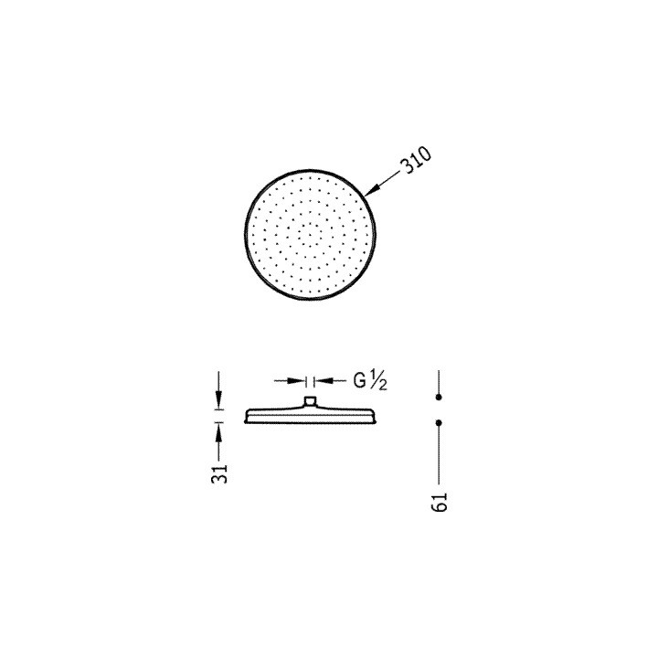 Głowica natryskowa Clasic/Retro o średnicy 310 mm- sanitbuy.pl