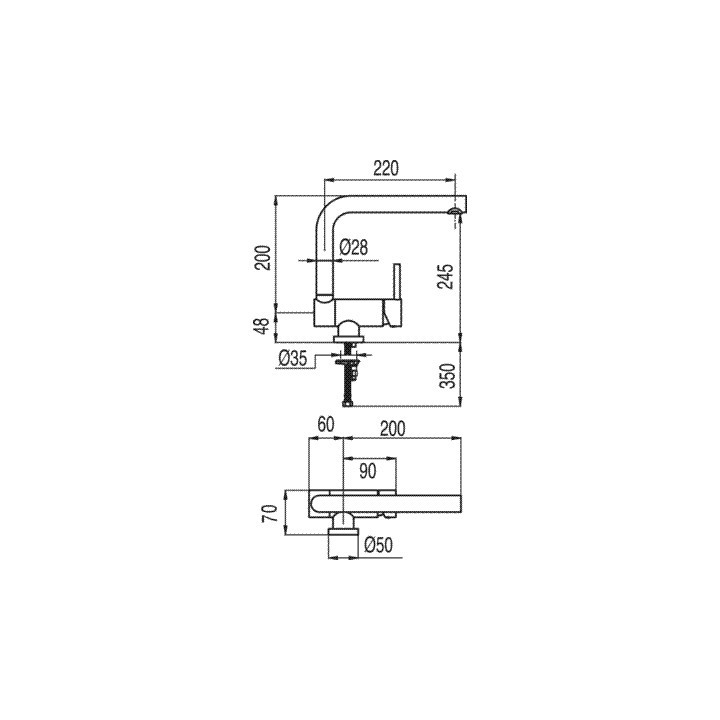 Bateria zlewozmywakowa Tres ABATIBLE podokienna, składana wylewka- sanitbuy.pl