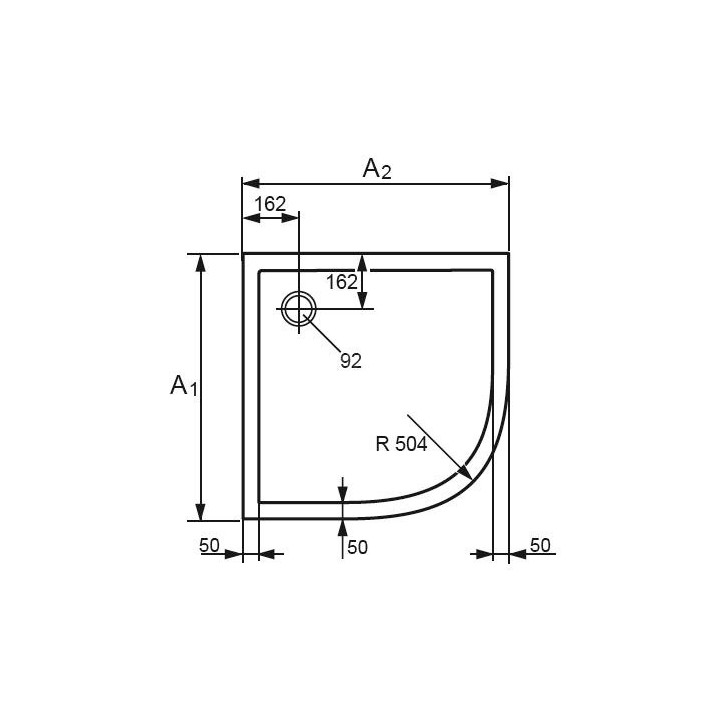 Brodzik Huppe Purano półokrągły 900x900 mm- sanitbuy.pl