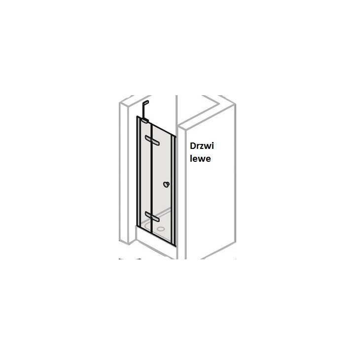 Drzwi do wnęki lewe Huppe Enjoy ELEGANCE 80 cm,  profil srebrny mat, szkło przeźroczyste- sanitbuy.pl