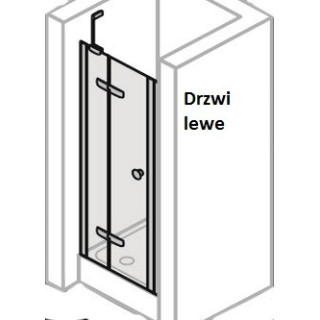 Drzwi do wnęki lewe Huppe Enjoy ELEGANCE 80 cm,  profil srebrny mat, szkło przeźroczyste- sanitbuy.pl