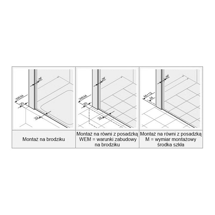 Drzwi do ścianki bocznej lewe Huppe Enjoy PURE 75 cm, montaż na brodziku, chrom, szkło przeźroczyste z Anti -Plaque- sanitbuy.pl