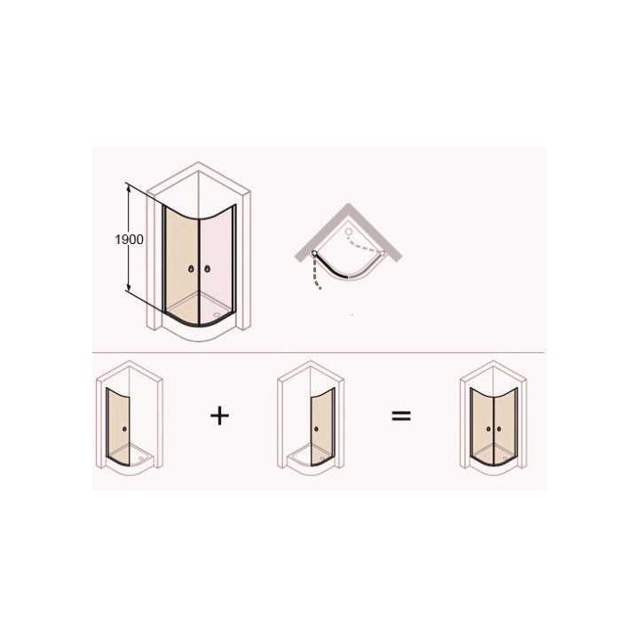 Drzwi prysznicowe Huppe Design 501 - skrzydłowe, szer. 900mm, szkło z powłoką Anti-Plaque - sanitbuy.pl
