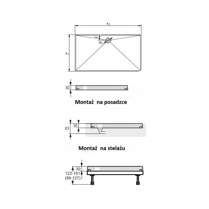 Brodzik Huppe EASYSTEP manufaktura prostokątny 1500x1000 mm- sanitbuy.pl