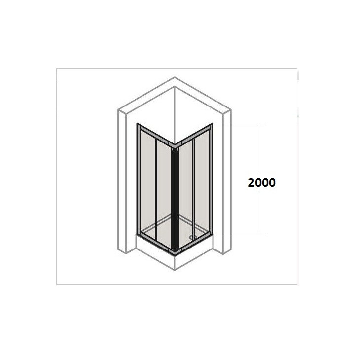 Kabina narożna Huppe Classics 80x80 cm, drzwi suwane, srebrny połysk, szkło przeźroczyste - sanitbuy.pl