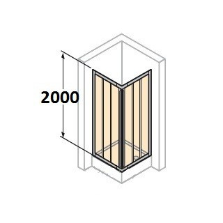 Kabina narożna Huppe Classics 80x80 cm, drzwi suwane 3-częściowe, srebrny połysk, szkło przeźroczyste - sanitbuy.pl
