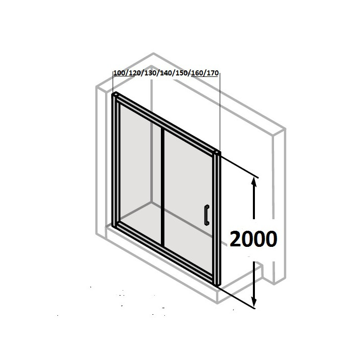 Drzwi suwane Huppe Classics 100 cm z elementem stałym, srebrny mat, szkło przeźroczyste z Anti Plaque- sanitbuy.pl