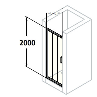 Drzwi do wnęki suwane Huppe Classics 80 cm z elementem stałym, srebrny mat, szkło przeźroczyste z Anti Plaque - sanitbuy.pl