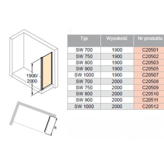 Ścianka boczna do drzwi suwanych Huppe Classics 70 cm, srebrny matowy, szkło przeźroczyste - sanitbuy.pl