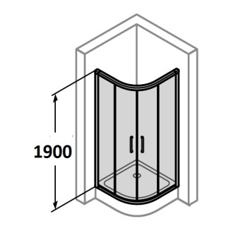 Kabina półokrągła drzwi suwane Huppe Classics 80x80 cm, srebrny matowy, szkło przeźroczyste - sanitbuy.pl