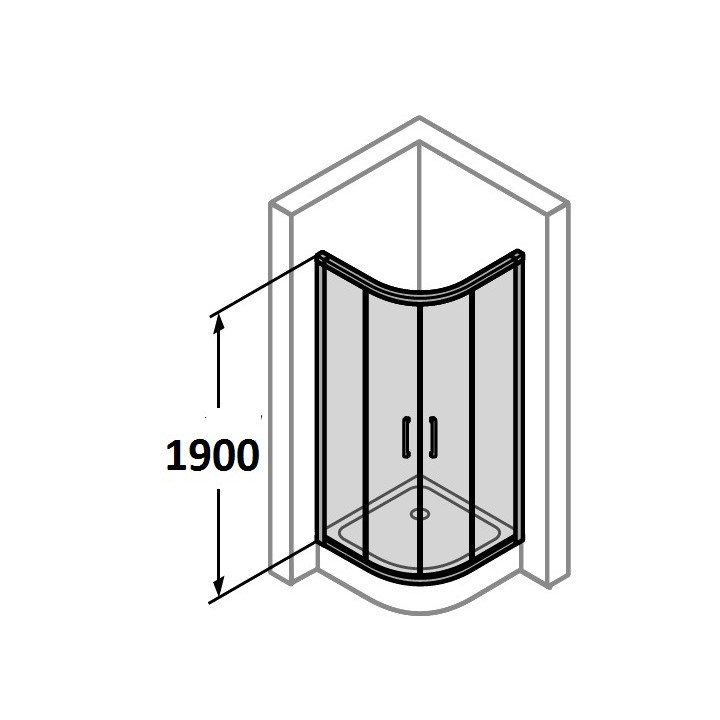 Kabina półokrągła drzwi suwane Huppe Classics 100x100 cm, srebrny matowy, szkło przeźroczyste - sanitbuy.pl