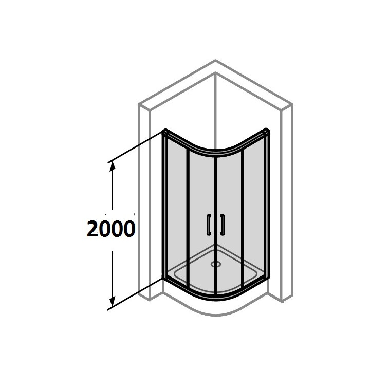 Kabina półokrągła drzwi suwane Huppe Classics 80x80 cm, srebrny połysk , szkło przeźroczyste z powłoką Anti Plaque - sanitbuy.pl
