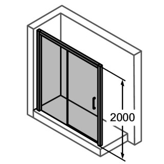Drzwi suwane 2 częściowe Huppe Classics 100 cm, LEWE, srebrny mat, szkło przeźroczyste z Anti Plaque- sanitbuy.pl