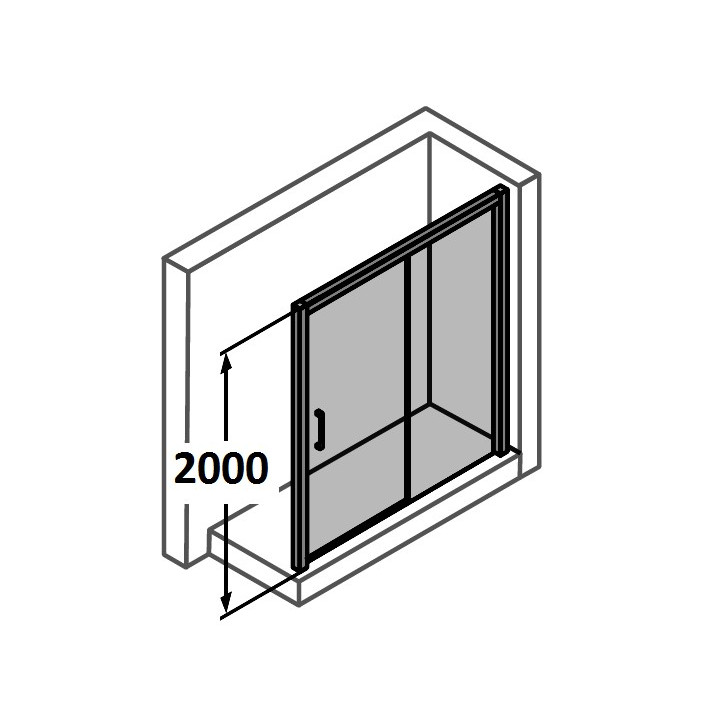Drzwi suwane 2 częściowe Huppe Classics 100 cm, LEWE, srebrny połysk, szkło przeźroczyste z Anti Plaque- sanitbuy.pl