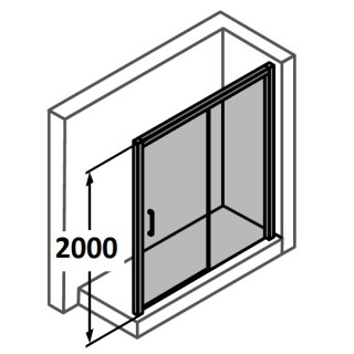 Drzwi suwane 2 częściowe Huppe Classics 120 cm, LEWE, srebrny połysk, szkło przeźroczyste z Anti Plaque- sanitbuy.pl