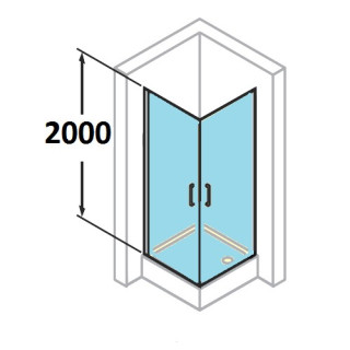 Kabina wejście narożne Huppe Classics 2 80x80 cm, wys. 200 cm, srebrny mat, szkło przeźroczyste z Anti Plaque- sanitbuy.pl