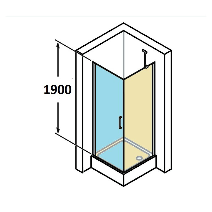 Drzwi do ścianki bocznej Huppe Classics2 80 cm, wys. 190 cm, srebrny mat, szkło przeźroczyste z Anti Plaque- sanitbuy.pl