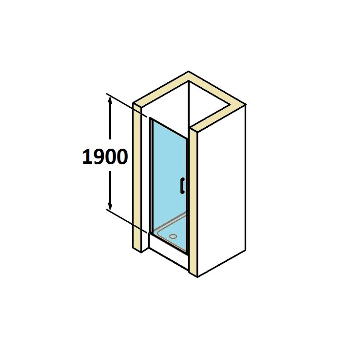 Drzwi do ścianki bocznej Huppe Classics 100 cm, wys. 200 cm, srebrny poler, szkło przeźroczyste - sanitbuy.pl