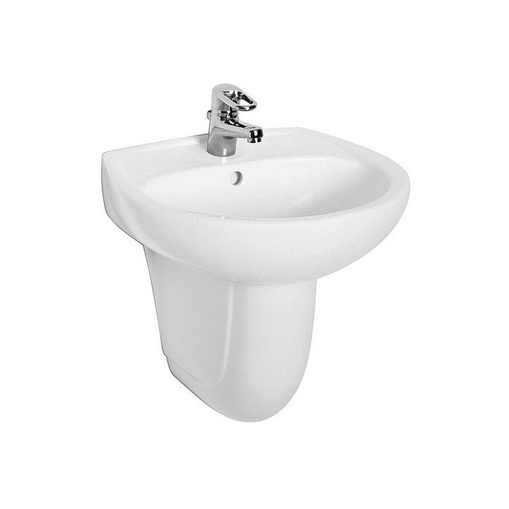 Umywalka Koło Idol wisząca, z otworem i z przelewem, 55x42 cm, biała- sanitbuy.pl