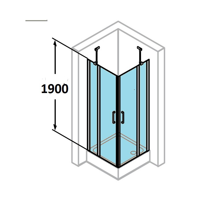 Kabina wejście narożne Huppe Classics 80x80 cm, wys. 190 cm, srebrny mat, szkło przeźroczyste z Anti Plaque - sanitbuy.pl