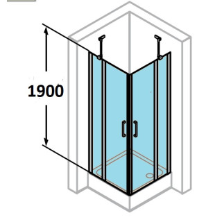 Kabina wejście narożne Huppe Classics 80x80 cm, wys. 190 cm, srebrny mat, szkło przeźroczyste z Anti Plaque - sanitbuy.pl