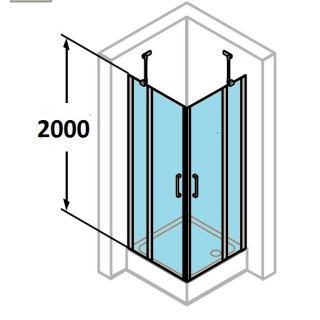 Kabina wejście narożne Huppe Classics 80x80 cm, wys. 200 cm, srebrny poler, szkło przeźroczyste z Anti Plaque - sanitbuy.pl