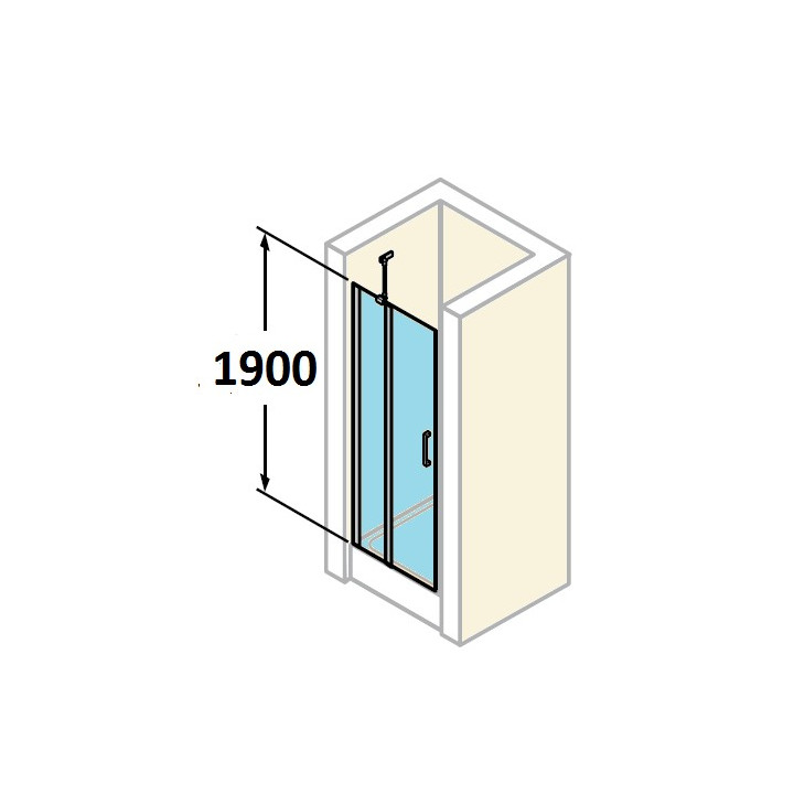 Drzwi do wnęki z elementem stałym Huppe Classics 80 cm, wys. 190 cm, srebrny poler, szkło przeźroczyste z Anti Plaque- sanitbuy.