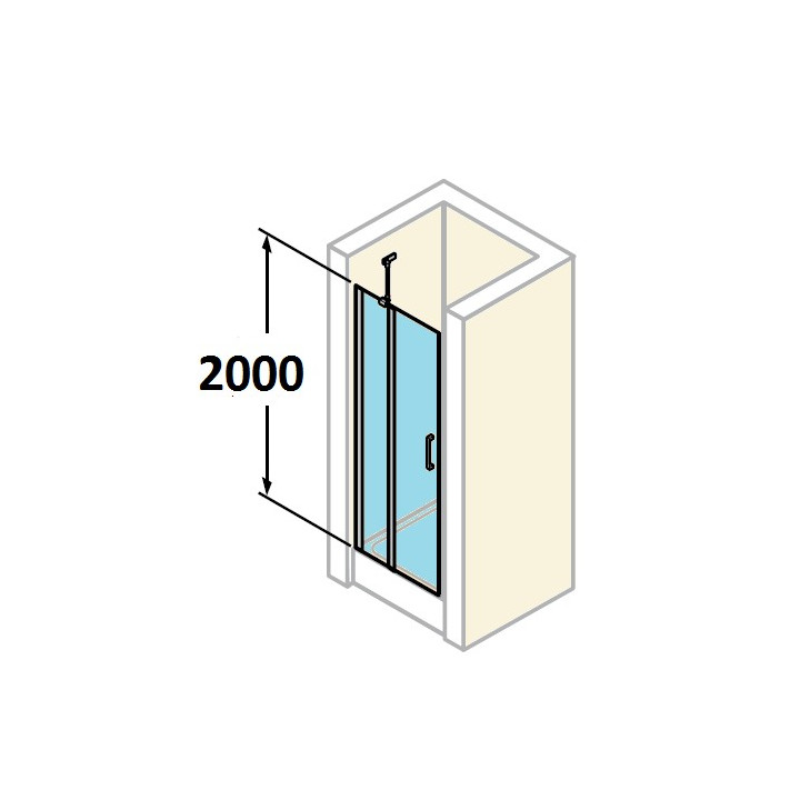 Drzwi do wnęki z elementem stałym Huppe Classics 80 cm, wys. 200 cm, srebrny mat, szkło przeźroczyste z Anti Plaque- sanitbuy.pl