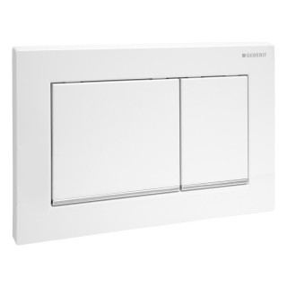 Przycisk Geberit Omega30 uruchamiający przedni/górny do spłuczek podtynkowych, chrom błyszczący-chrom matowy-chrom błyszczący- s