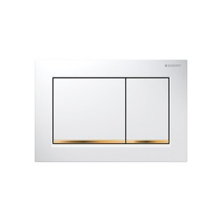 Przycisk Geberit Omega30 uruchamiający przedni/górny do spłuczek podtynkowych, biały-chrom błyszczący-biały- sanitbuy.pl