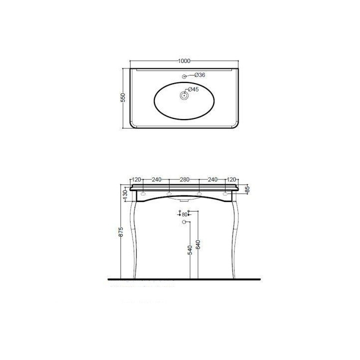 Umywalka Kerasan Retro 100x55 cm- sanitbuy.pl