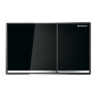 Przycisk Geberit Omega60 uruchamiający przedni do spłuczek podtynkowych, szkło czarne- sanitbuy.pl