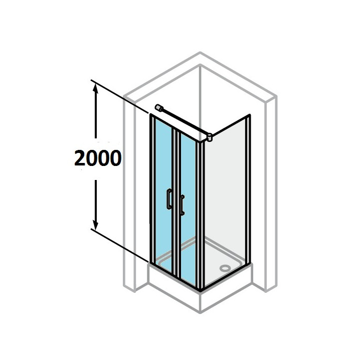 Ścianka do drzwi wachadłowych Huppe Classics 70 cm, wys. 190 cm, srebrny mat, szkło przeźroczyste z Anti Plaque- sanitbuy.pl