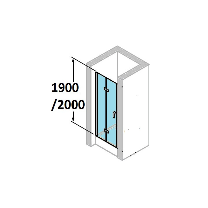 Drzwi prysznicowe Huppe Design Pure składane, szer. 900 mm, szkło z powłoką Anti-Plaque- sanitbuy.pl