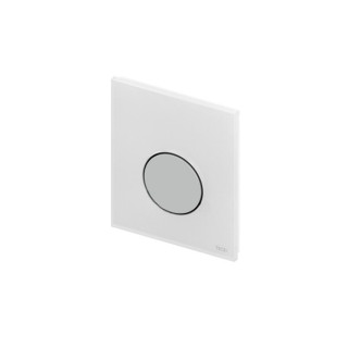 Przycisk spłukujący TECEloop do pisuaru z wkładką zaworową, szkło białe, przyciski białe- sanitbuy.pl