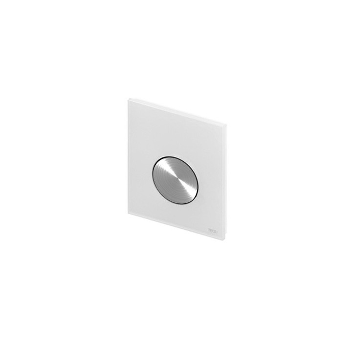 Przycisk spłukujący TECEloop do pisuaru z wkładką zaworową, szkło białe, przyciski chrom połysk- sanitbuy.pl