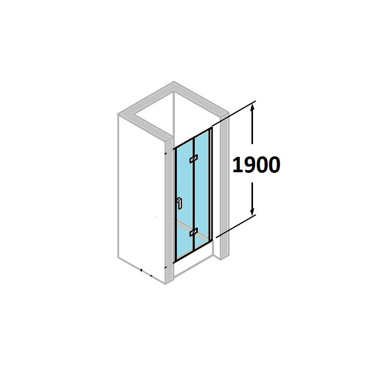 Drzwi skrzydłowe Huppe Design Pure składane, szer. 90 cm, wys. 190 cm, srebrny mat, szkło z Anti-Plaque- sanitbuy.pl