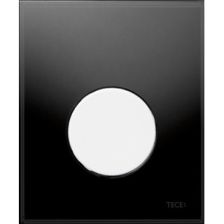 Przycisk spłukujący TECEloop do pisuaru z wkładką zaworową, szkło zielone, przycisk stal szczotkowana- sanitbuy.pl
