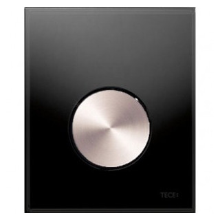 Przycisk spłukujący TECEloop do pisuaru z wkładką zaworową, szkło czarne, przycisk chrom połysk- sanitbuy.pl
