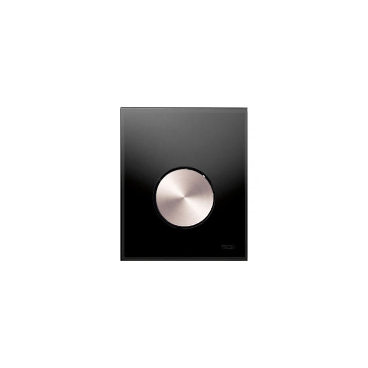 Przycisk spłukujący TECEloop do pisuaru z wkładką zaworową, szkło czarne, przycisk chrom połysk- sanitbuy.pl