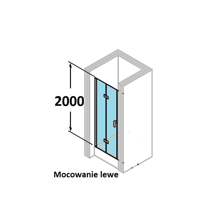 Drzwi prysznicowe Huppe Design Pure składane, szer. 70 cm, wys. 200 cm, chrom, szkło z Anti-Plaque- sanitbuy.pl