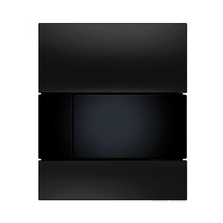 Przycisk spłukujący TECEsquare do pisuaru z wkładką zaworową - szkło czarne, przycisk złoty- sanitbuy.pl