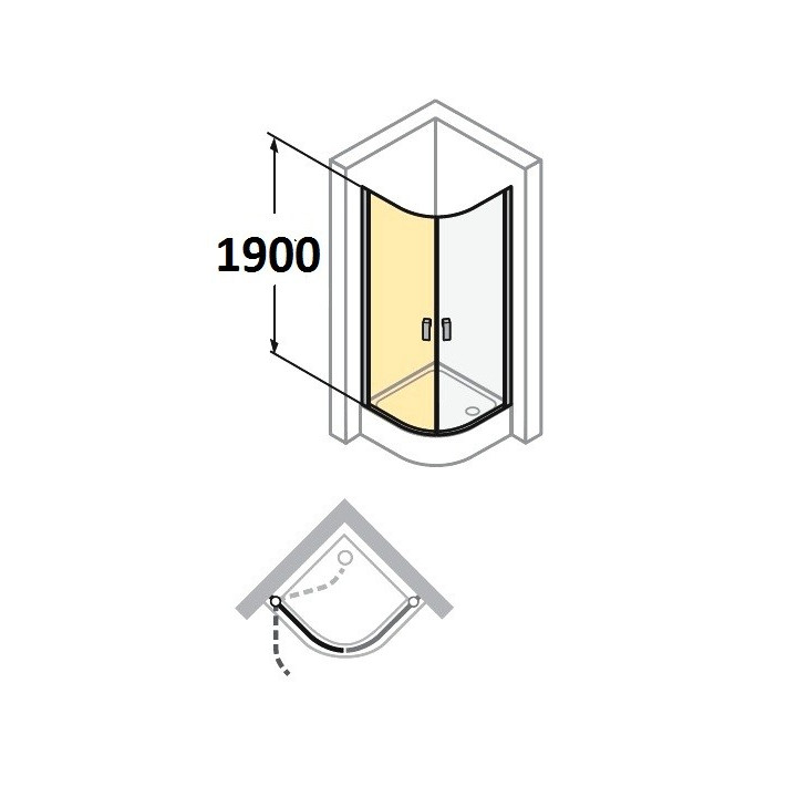 Drzwi prysznicowe Huppe Design Pure- skrzydłowe, szer. 1000mm, szkło z powłoką Anti-Plaque - sanitbuy.pl