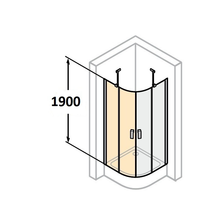 Drzwi Huppe Design Pure - skrzydłowe ze stałym segmentem, szer. 900mm, szkło z powłoką Anti-Plaque - sanitbuy.pl