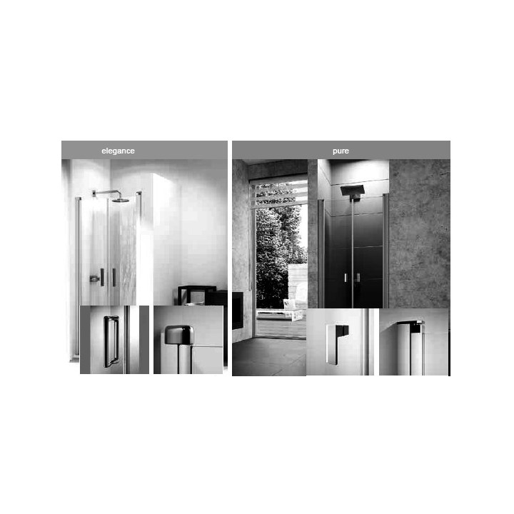 Drzwi do wnęki Huppe Design Pure 160 cm, wys. 200 cm, ze stałym segmentem i częścią boczną, chrom, przeźroczyste z Anti Plaque- 